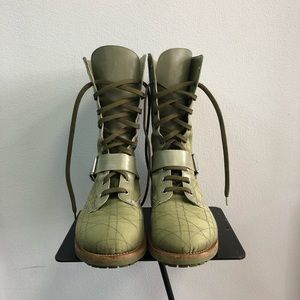 Dior Shoes | Dior Green Rasta Combat Boots | Color: Green | Size: 9 | Smurfettes's Closet